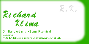 richard klima business card