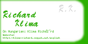 richard klima business card